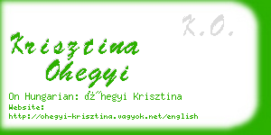 krisztina ohegyi business card